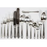 WHITING MFG. CO. 'KING ALBERT' STERLING DINNER &  LUNCHEON FLATWARE SET, C.1919, 155 PIECES: