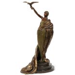 ERTE [FRENCH, 1892-1990], POLYCHROME BRONZE  SCULPTURE, 1980, H 19", "VICTOIRE":  Signed;  #130/250;