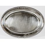 GEORGE III STERLING PLATTER BY THOMAS ROBINS,  LONDON, 1810-11, L 21 1/2":  An oval sterling  silver