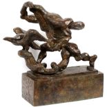 JACQUES LIPCHITZ [FRENCH, 1891-1973], BRONZE  MAQUETTE SCULPTURE, H 29 1/2", L 30", D 13",  SKETCH