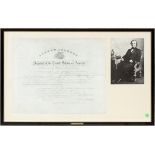 PRESIDENT ANDREW JOHNSON, APPOINTMENT DOCUMENT, 1867, H 16", W 27" Dated 3-19-1867. Appointment of