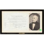 PRESIDENT  ZACHARY TAYLOR, SIGNED APPOINTMENT DOCUMENT, 1849, H 8", W 15" Signed document, dated 9-