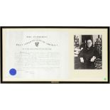 PRESIDENT WILLIAM MCKINLEY, SIGNED APPOINTMENT DOCUMENT, 1899, H 16", W 32" Document dated 8-17-