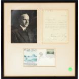 PRESIDENT CALVIN COOLIDGE TYPE WRITTEN AND SIGNED LETTER, 1924, H 11", W 11" Typed letter, signed