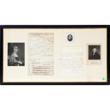 PRESIDENT JOHN ADAMS, ABIGAIL ADAMS & PRESIDENT JOHN QUINCY ADAMS, SIGNED, TRIPLE FRAMED DOCUMENTS