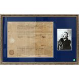 PRESIDENT THOMAS JEFFERSON SIGNED, SHIP'S DOCUMENT, 1804, H 16", W 29" Thomas Jefferson signed three