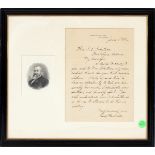 PRESIDENT BENJAMIN HARRISON, SIGNED THANK YOU NOTE, 1892, H 9 1/2", W 11" Letter dated 6-16-1892.