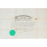 JEFFERSON DAVIS, CONFEDERATE STATES OF AMERICA, APPOINTMENT DOCUMENT, 1862, H 13", W 20" Signed