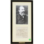 PRESIDENT JAMES A. GARFIELD, HAND WRITTEN AND SIGNED, LETTER, 1878, H 13", W 5" Handwritten