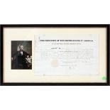 PRESIDENT JOHN TYLER, SIGNED APPOINTMENT DOCUMENT, 1842, H 10", W 22" Document dated 5-30-1842.