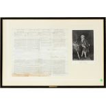 PRESIDENT JOHN ADAMS, SIGNED SHIP'S DOCUMENT 1798, H 26", W 15" Dated 2-26-1798. Four language (