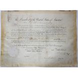 PRESIDENT JAMES BUCHANAN, SIGNED U.S. COUNCIL APPOINTMENT DOCUMENT, 1847, H 14", W 19" Signed