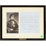 PRESIDENT FRANKLIN PIERCE, SIGNED UNITED STATES SEAL DOCUMENT, 1854, H 8", W 12" Document signed 7-