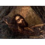 ESCUELA ESPAÑOLA S. XVII-XVIII. "Cabeza del Bautista". Óleo sobre lienzo. 60 x 81 cm. Deterioros