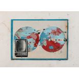 GIMENEZ,REGINA (1966 - ). "Vea el mundo". Collage. 33x 47. Firmado y fechado 2012.