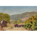 RAMIREZ SANCHEZ, MANUEL (1886 - 1961). "Paisaje". Óleo sobre tabla. 21,5 x 31,5 cm. Firmado M.