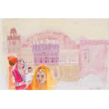 CASTAÑEDA, EMILIA (1943 - ). "Jaipur". Mixta sobre papel. 23 x 36. Firmada y titulada en el ángulo