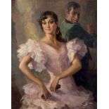 MOISES, JULIO (1888 - 1968). "Bailaores". Óleo sobre lienzo. 100 x 80 cm. Firmado y fechado (