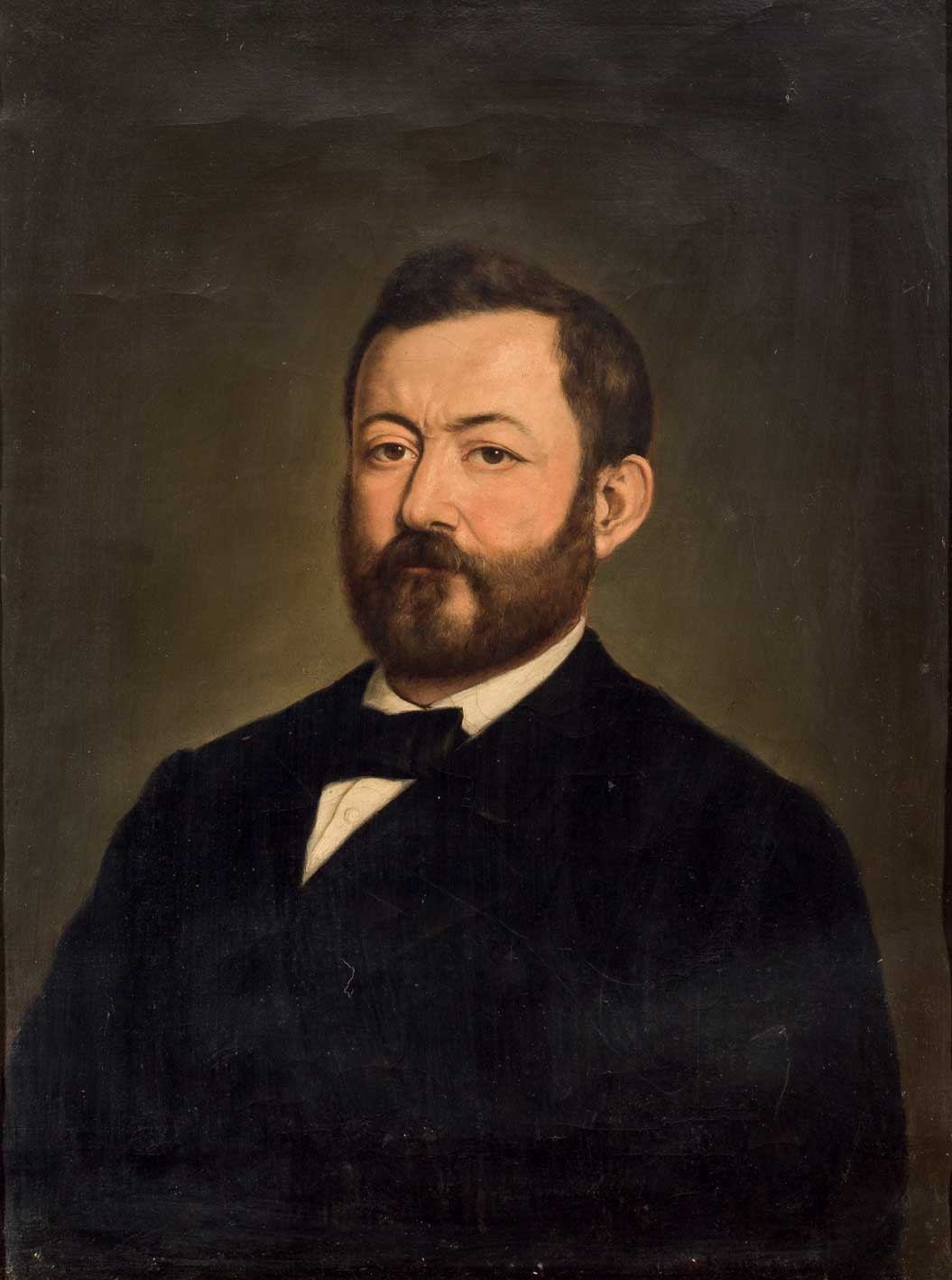 ESCUELA ESPAÑOLA S. XIX. "Retrato de caballero". Óleo sobre lienzo. 73 x 54 cm. Precio Salida: 400