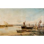 ABRIL Y BLASCO, SALVADOR (1862 - 1924). "La Albufera". Óleo sobre lienzo. 117 x 184 cm. Firmado S.