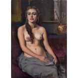 MONTERO MADRAZO, NAZARIO (1883 - 1963). "Desnudo femenino". Óleo sobre lienzo. 110 x 80.