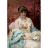 BENLLIURE, JUAN ANTONIO (1860 - 1930). "Retrato de dama". Óleo sobre lienzo. 94 x 67 cm. Firmado con