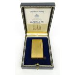 Dunhill gold plated pocket lighter, numbered EP408, with box and paperwork : FOR CONDITION REPORTS