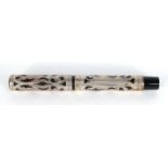 Silver metal overlay fountain pen with 14ct gold nib : FOR CONDITION REPORTS AND TO BID LIVE VISIT