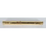 Swan gold plated fountain pen with 14ct gold nib. stamped 'Mabie Todd & Co, New York, Made in the