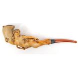 Boxed nude lady meerschaum pipe, 23cm long : FOR CONDITION REPORTS AND TO BID LIVE VISIT WWW.