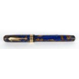 Watermans Partition Ideal lapis lazuli fountain pen with 14kt nib : FOR CONDITION REPORTS AND TO BID