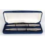 Modern cased silver ballpoint pen and propelling pencil set, Birmingham hallmarked : FOR CONDITION