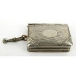 Novelty white metal book vesta/sovereign case, 5cm high : FOR CONDITION REPORTS AND TO BID LIVE