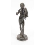 19th Century bronze classical figure of Narcissus, 13cm high : FOR CONDITION REPORTS AND TO BID LIVE