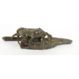 Bronze naturalistic crab on a shell, 13cm long : FOR CONDITION REPORTS AND TO BID LIVE VISIT WWW.