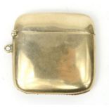 Large 9ct gold vesta, 5cm in length : FOR CONDITION REPORTS AND TO BID LIVE VISIT WWW.