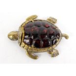 Novelty brass turtle vesta, 6cm long : FOR CONDITION REPORTS AND TO BID LIVE VISIT WWW.