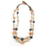 Oriental Chinese hardstone necklace : For Condition Reports please visit www.eastbourneauction.com