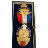 Boxed silver and enamel Royal Ancient Order of the Buffaloes medals including Coronation examples,