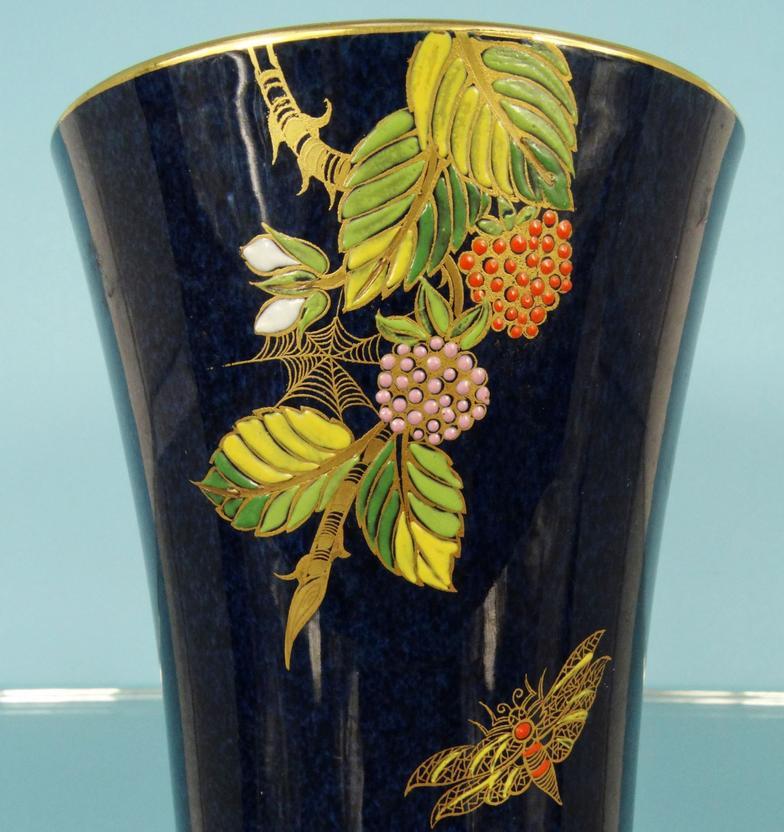 Two Carltonware Rouge Royale vases and a similar blue example, the largest 20.5cm high : For - Image 2 of 16