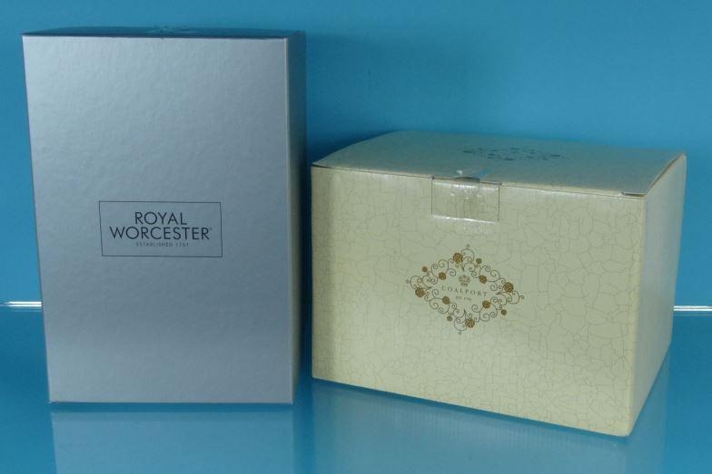 Three boxed Coalport china figurines and a boxed Royal Worcester china figurine, the largest 23cm - Image 8 of 8