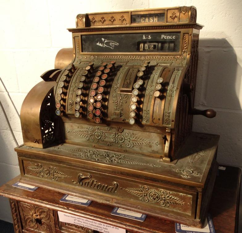 Antique National Cash Register brass till, marked Dayton, Ohio, USA, 52cm high x 59cm wide : For - Image 3 of 14