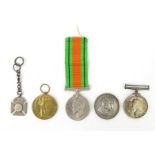 Military interest World War I and World War II medals for FRANK BELL R.A.F., commemorative Edward