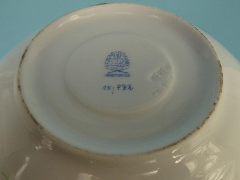 Three Herend hand painted china cups and saucers and a similar example : For Condition Reports - Image 10 of 14