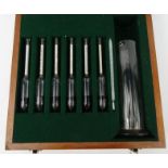 Wooden cased glass Twaddell hydrometer, the case 30cm square : For Condition Reports please visit