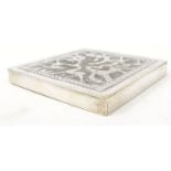 Continental 800 grade silver cigarette box embossed with animals, 7.5cm diameter : For Condition