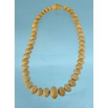 Oriental Chinese ivory bead necklace, 40cm long : For Condition Reports please visit www.