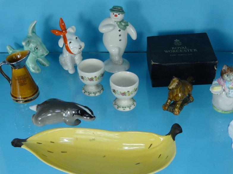 Collectable china including Royal Doulton Snowman, USSR animals, Sylvac dogs, etc : For Condition - Image 3 of 6