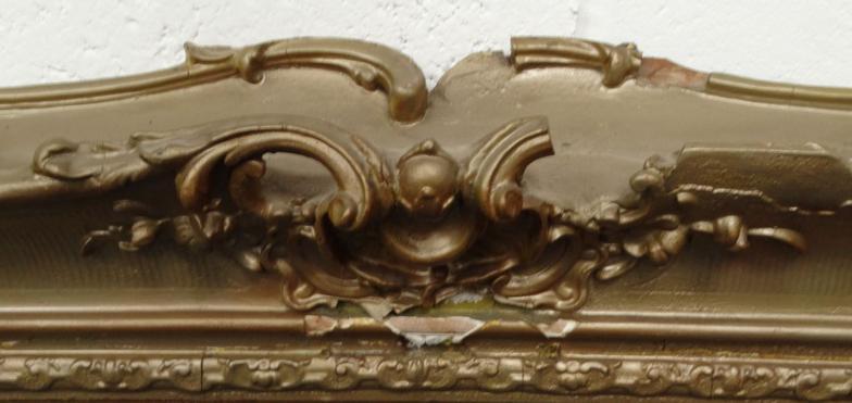 Large ornate gilt wood bevel edged mirror, 125cm long x 104cm high : For Condition Reports please - Image 3 of 5