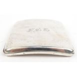 A & J Zimmerman Ltd rectangular silver cigarette case, Birmingham 1942-43, 9cm long : For